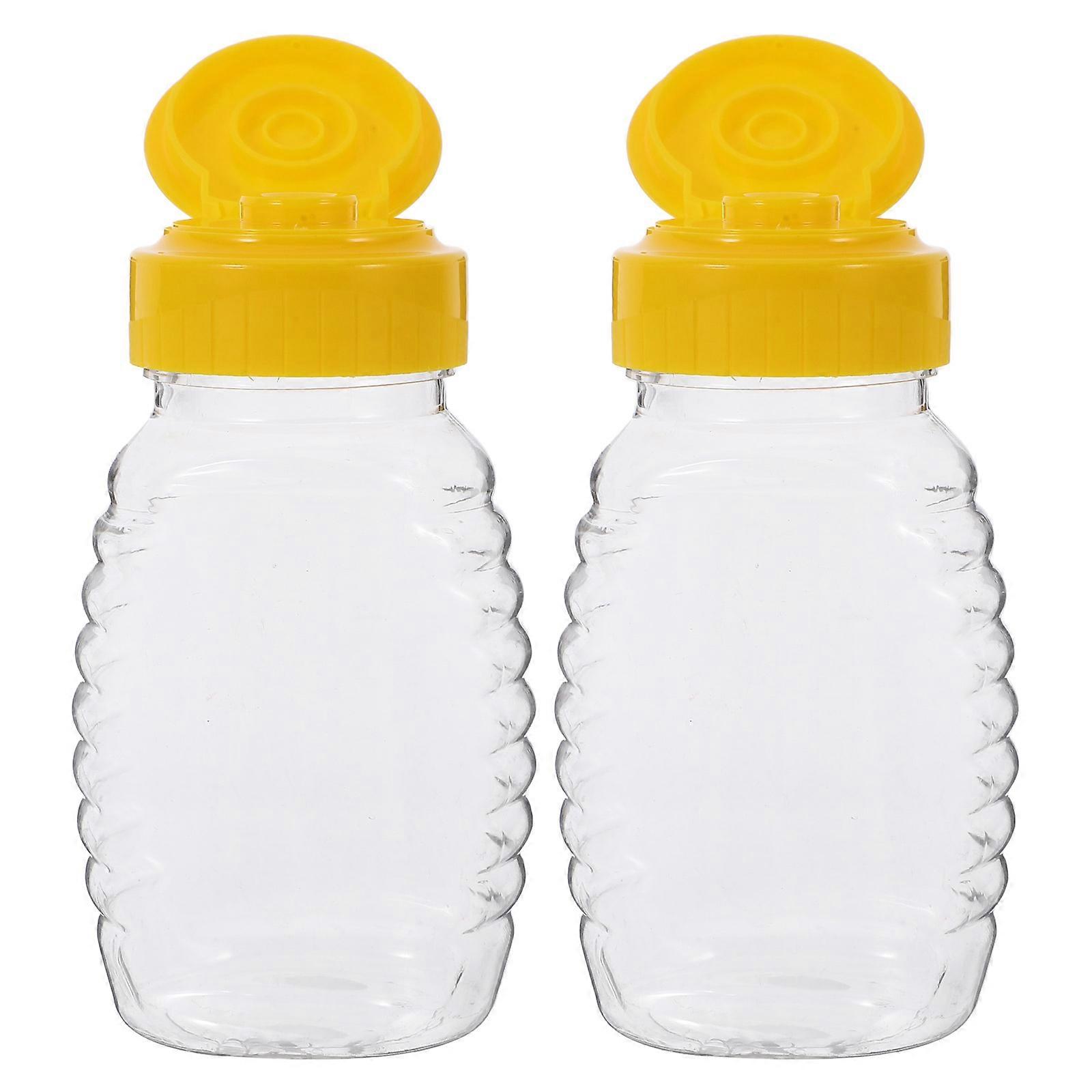Honey Holder for Leak-Proof Dispensing 2Pcs Refillable Containers