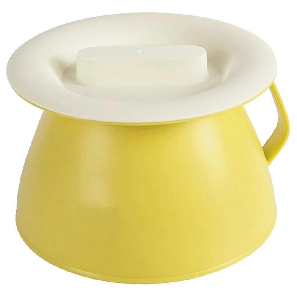 Plastic Urinal Spittoon Bedside Commode Bucket Yellow 21x21cm Durable Non-Slip 1Set