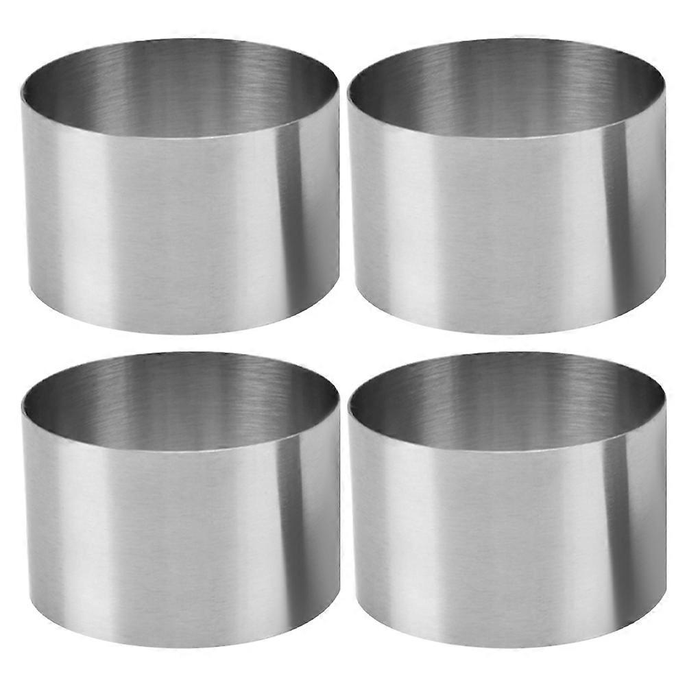 Stainless Steel Mousse Ring Cake Cutter for Baking 4Pcs Silver