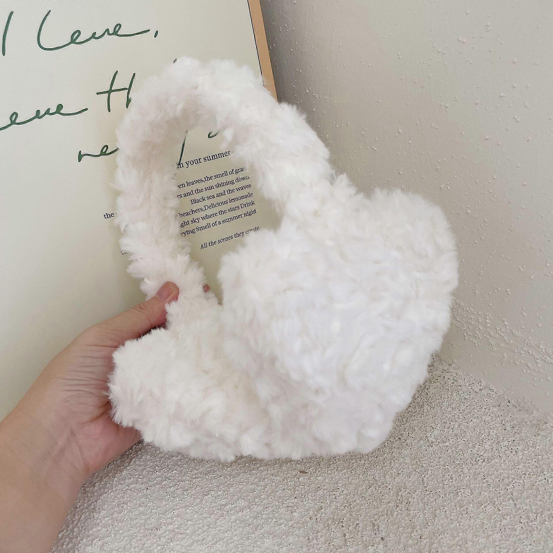 Cache-oreilles en peluche en laine d'agneau, en forme de c?ur, doux, ��pais, chaud, pour femme et fille, accessoires pour v��tements d'ext��rie