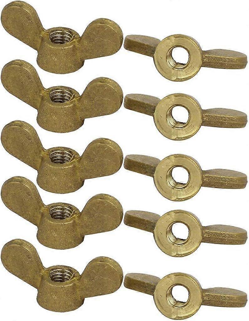 Ternel Butterfly Nut Brass Butterfly Wing Nut Component Fastener Nut (M5, 10PCS)