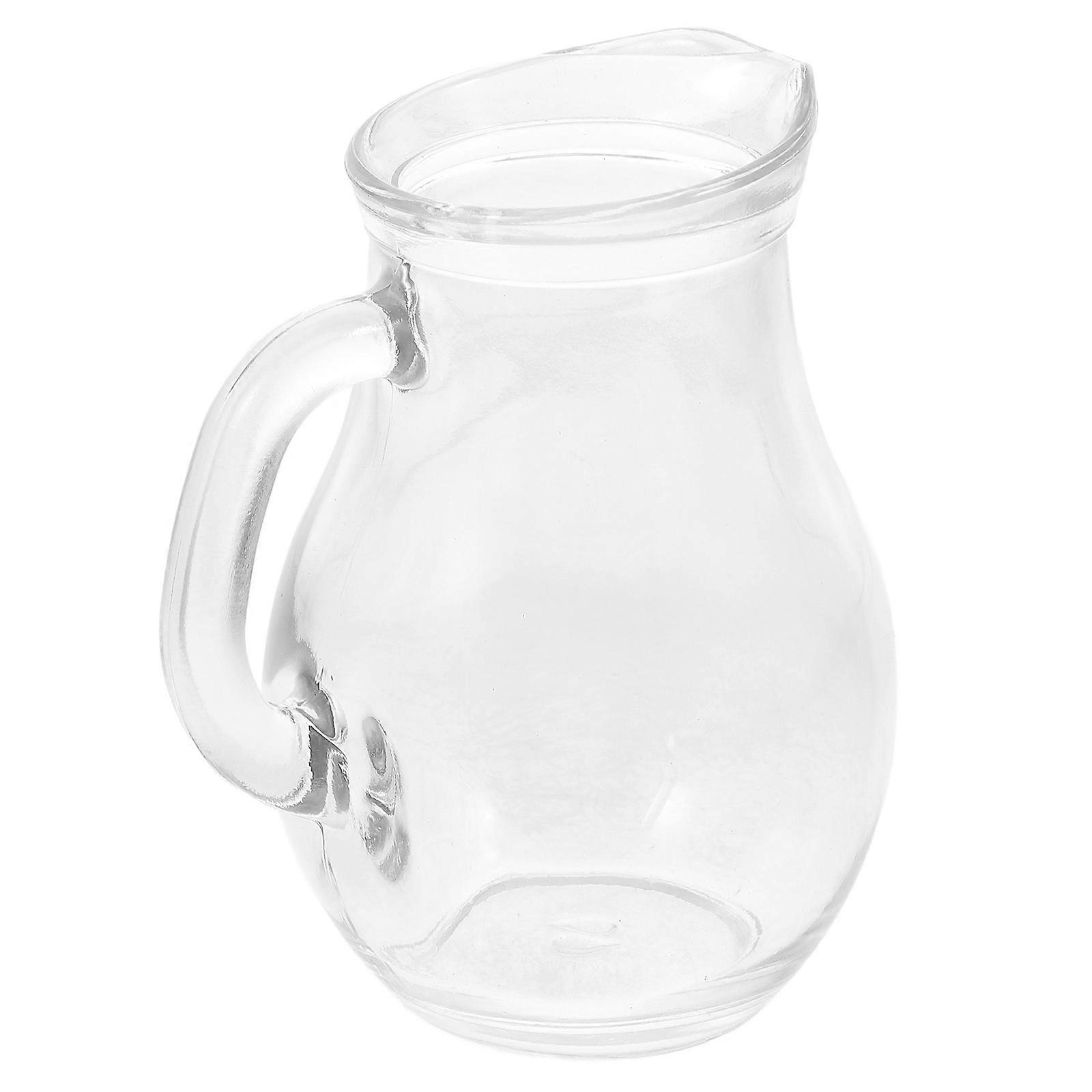 Glass Milk Pitcher for Home Use with Handle Clear Small Wine Jug