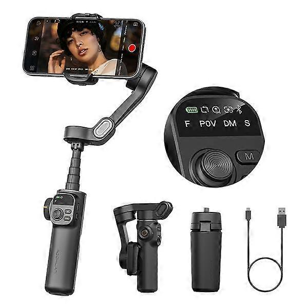 AOCHUAN Gimbal Stabilizer for iPhone, 3-Axis Smartphone Gimbal Built in 7.8' Extension Rod, Portable Gimbal Stabilizer w/OLED Display for iP