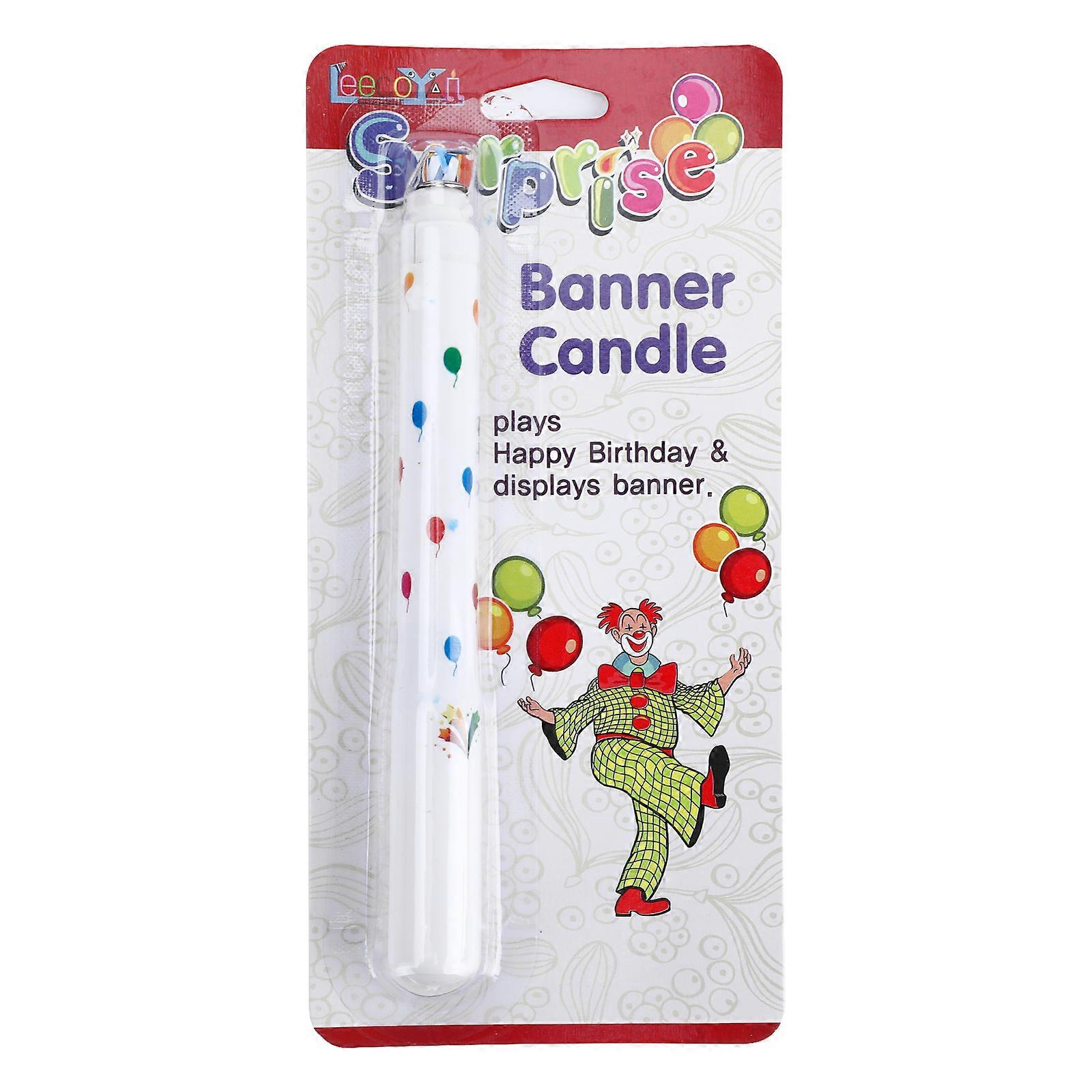 Bougie d'anniversaire avec banni��re de Clown, mat��riau s?r, Design Unique, bougies �� motif de Clown, d��coration de gateau d'anniversaire pou