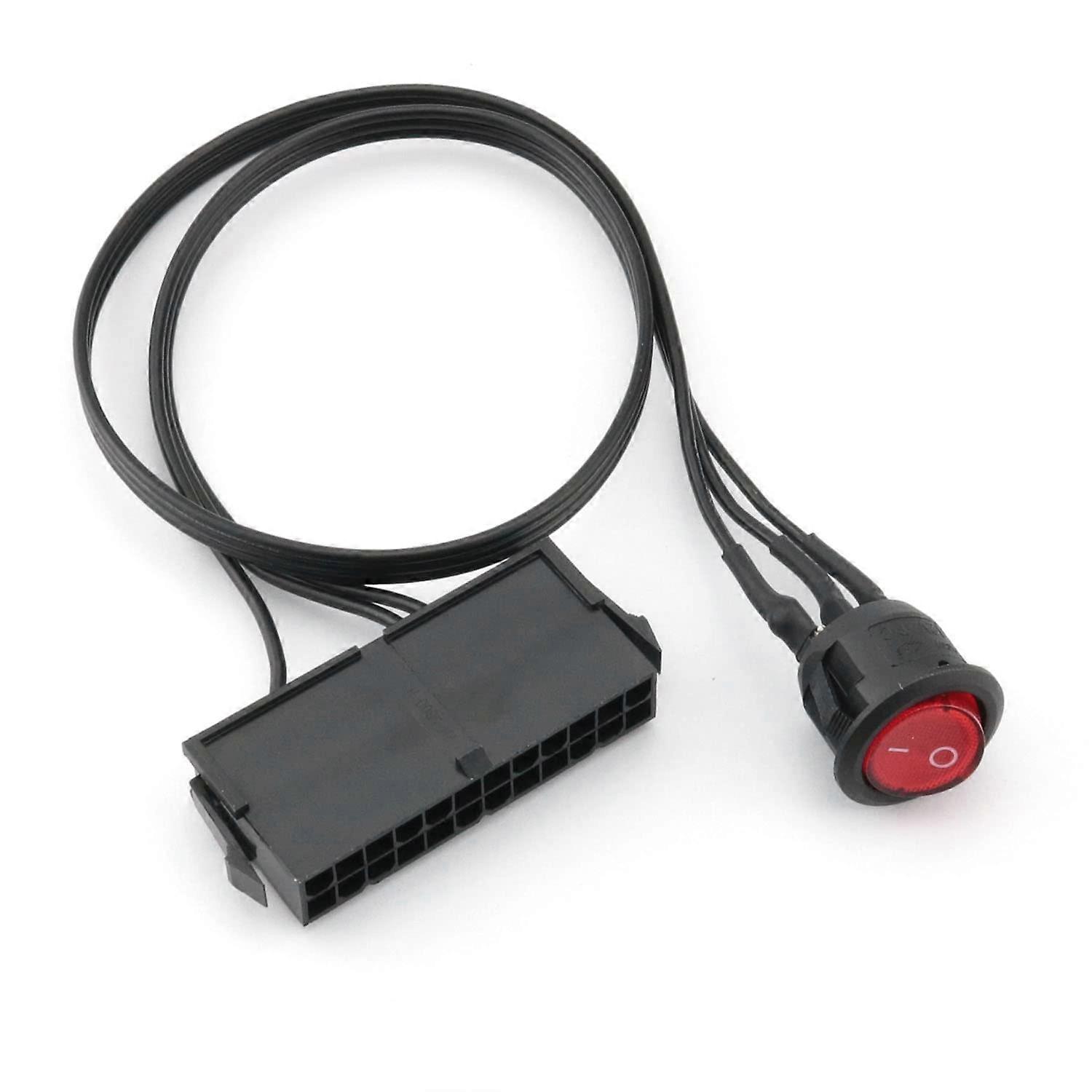 ATX 24 Pin Power Supply Tester Cable 50cm with LED Switch for Quick PSU and Water Pump Testing
