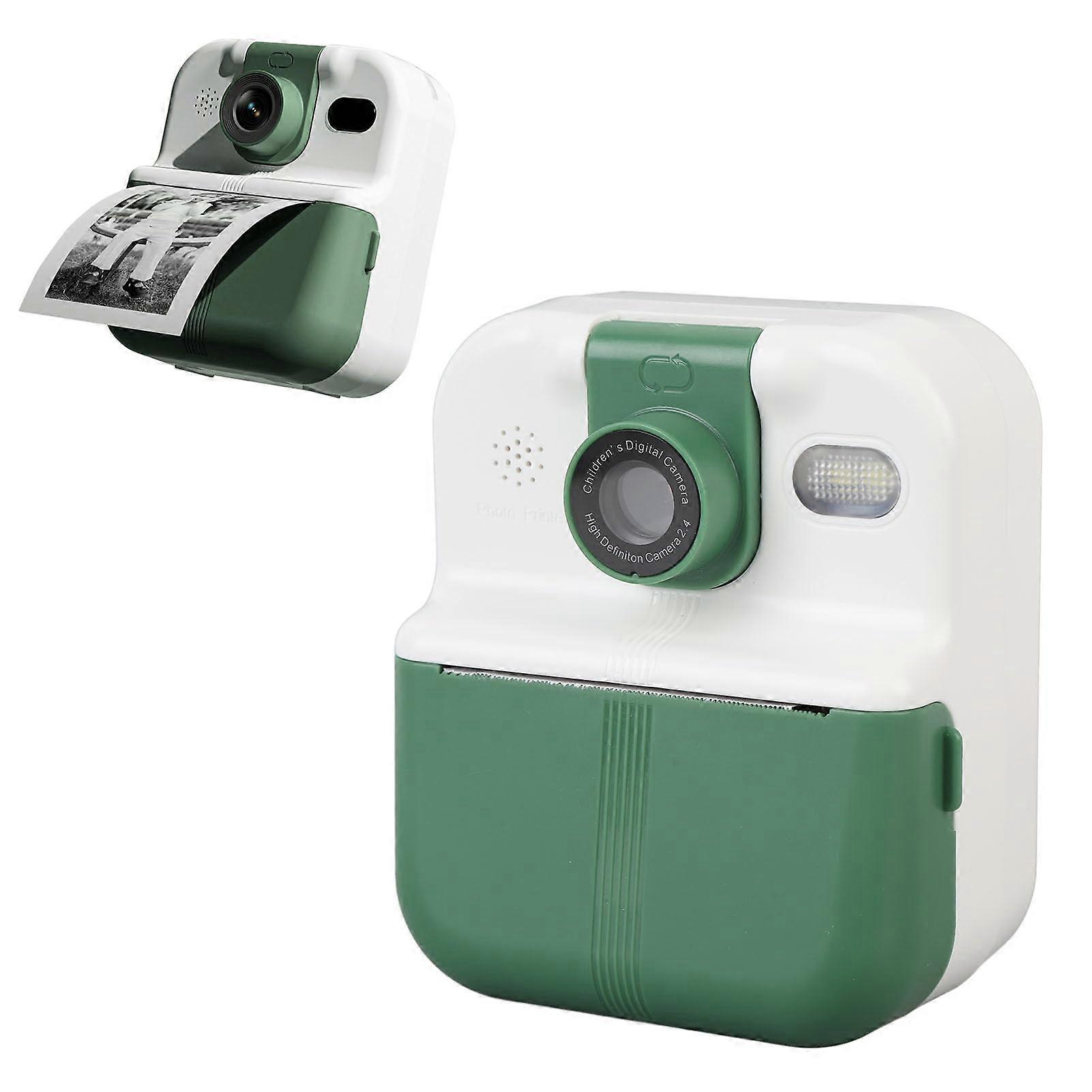 48MP Kids Instant Print Camera with 180° Rotating Lens 1080P Video 2.4' IPS Display Light Green