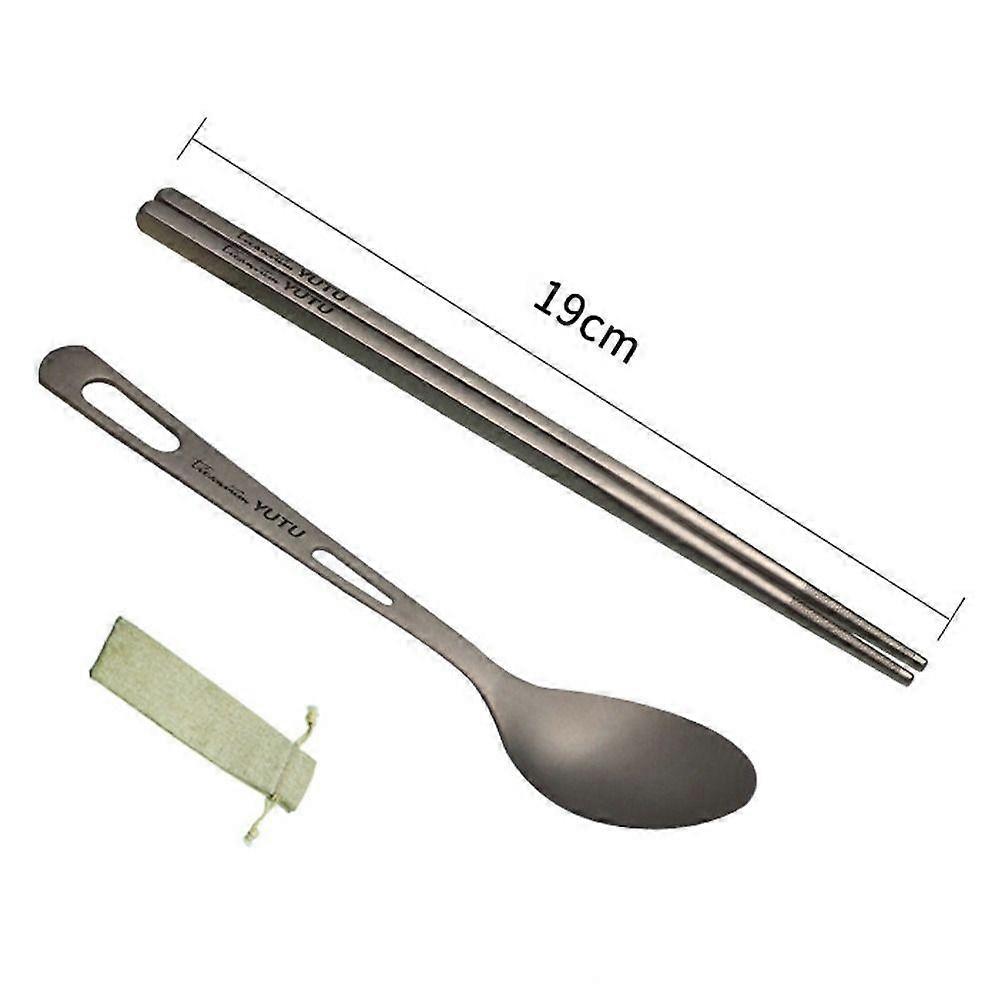 Ultralight Titanium Tableware Travelling Knife Fork Spoon Chopstick Travel Tableware  Flatware Set