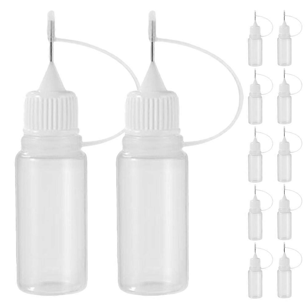 12PCS Small Plastic Bottles Liquids Bottles Precision Tip Glue Bottles Oil Dispensing Bottles Empty Bottles for Craft and Sewing (5ml)