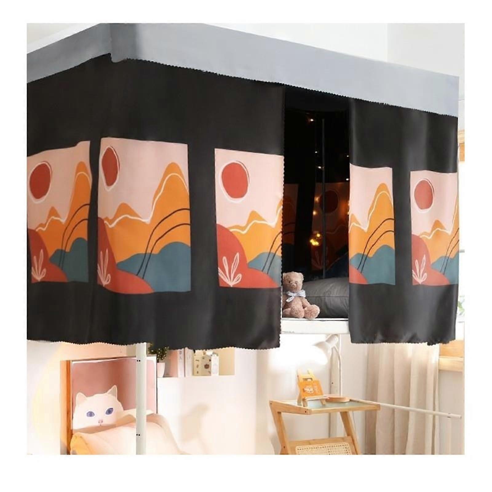 Bunk Bed Curtains Blackout Privacy Canopy Set with Dustproof  for Dorm Room Upper Lower