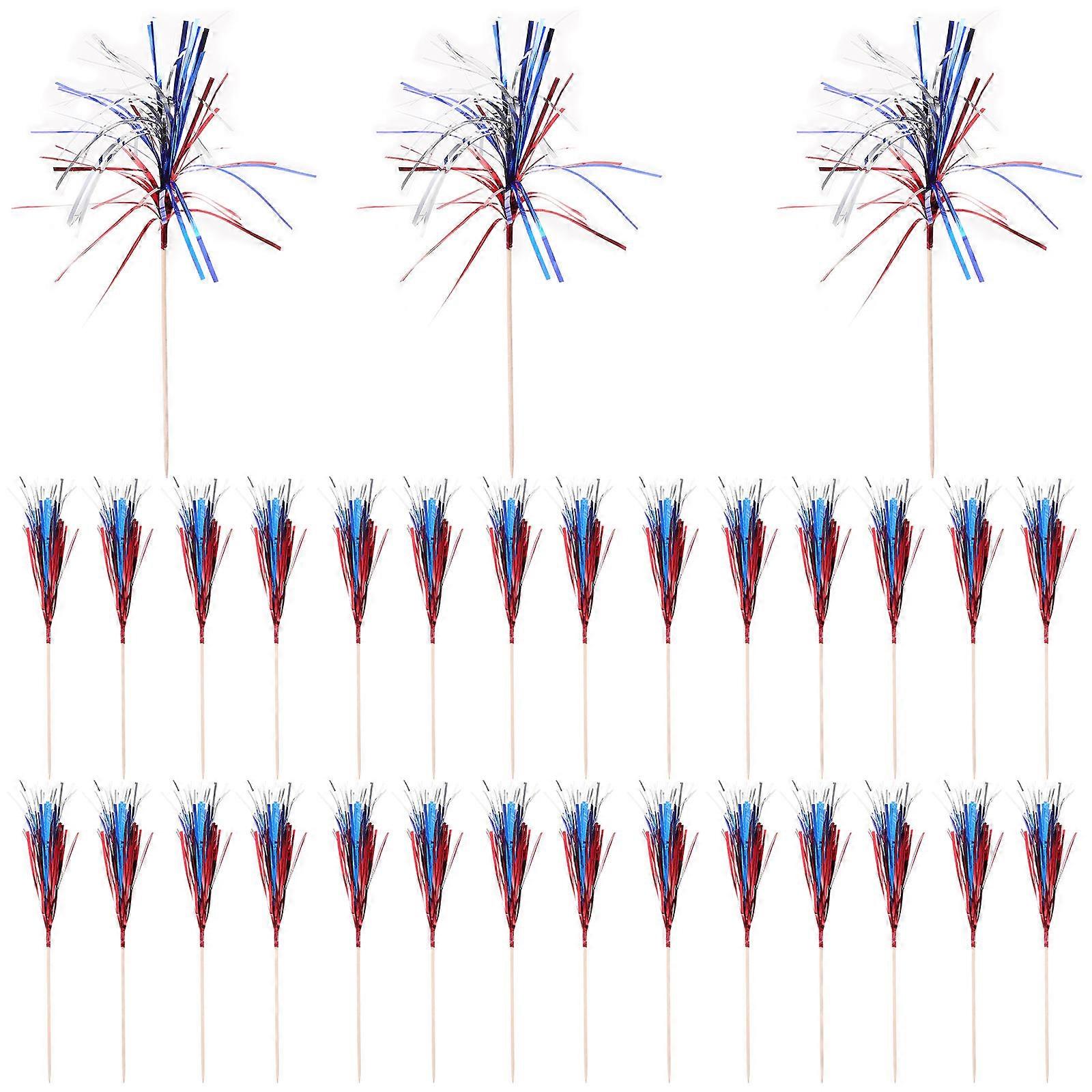 Assorted Color Wooden Cake Picks for Fruit Snacks 100Pcs Set