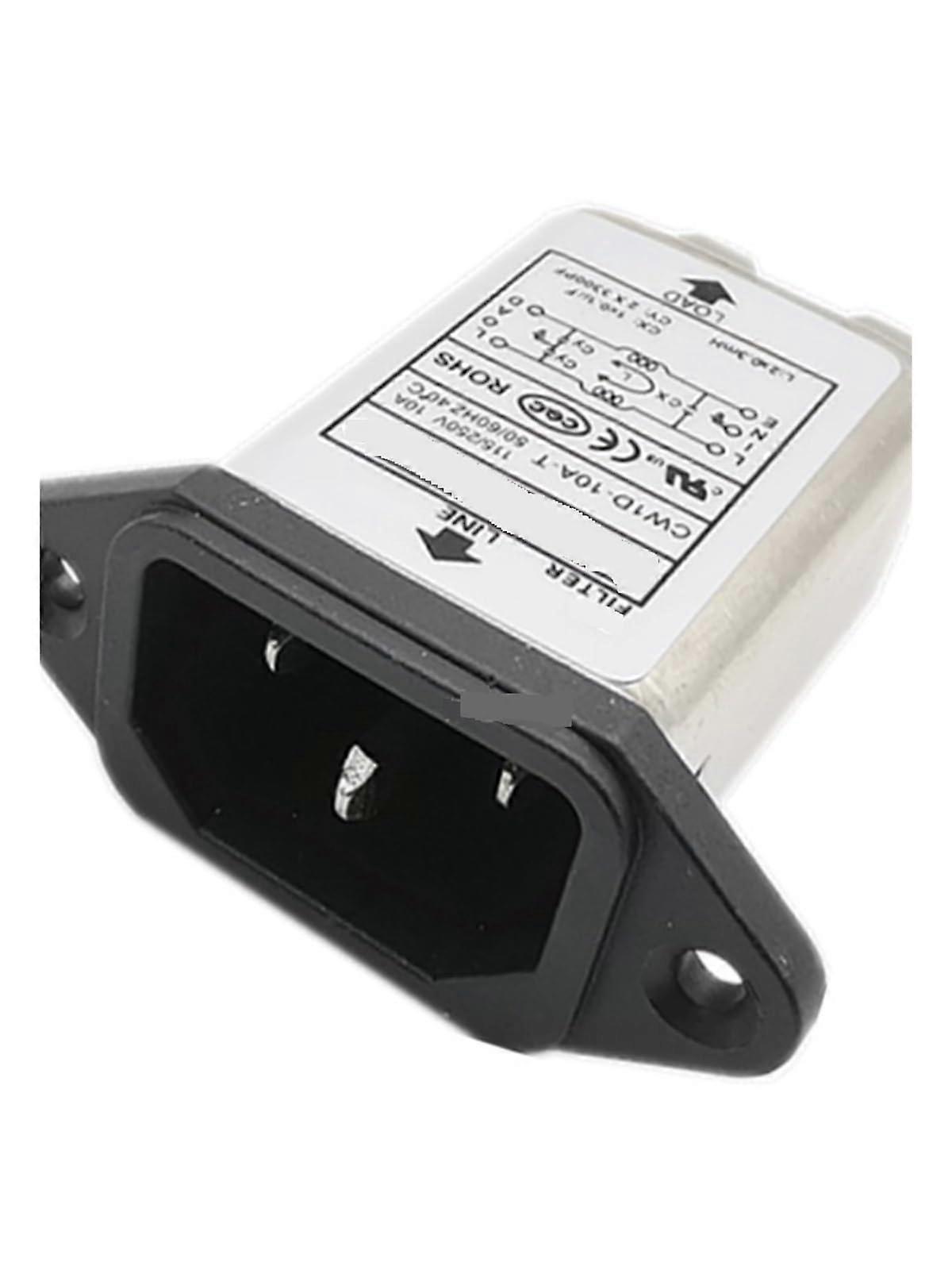 Single Phase 220V EMI Power Filter 10A Socket Mount with Surge Protection and Noise Reduction