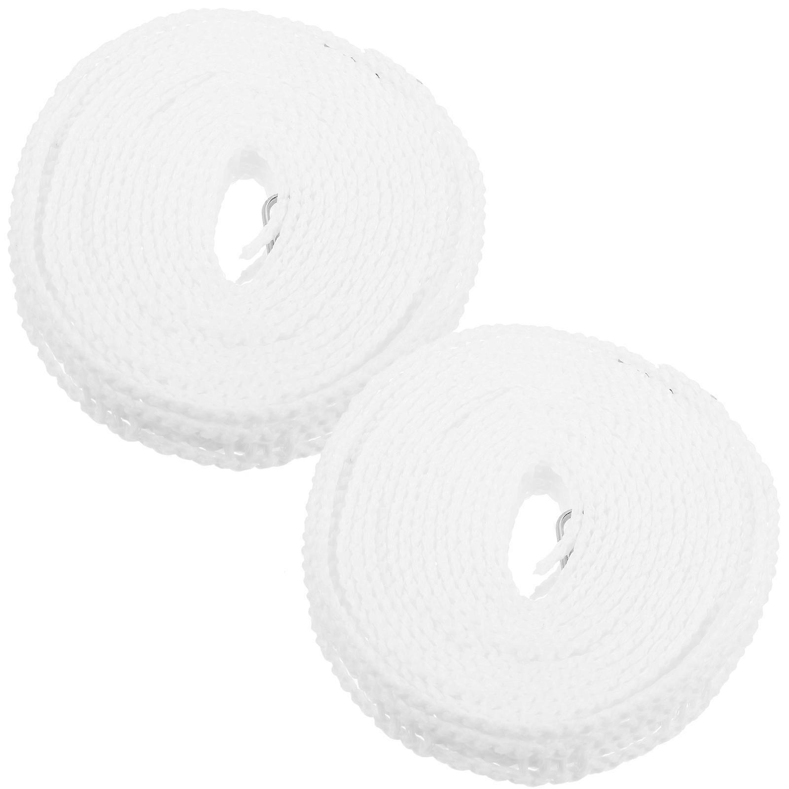 Travel Clothesline Portable for Windproof Laundry Use 6Pcs White Rope