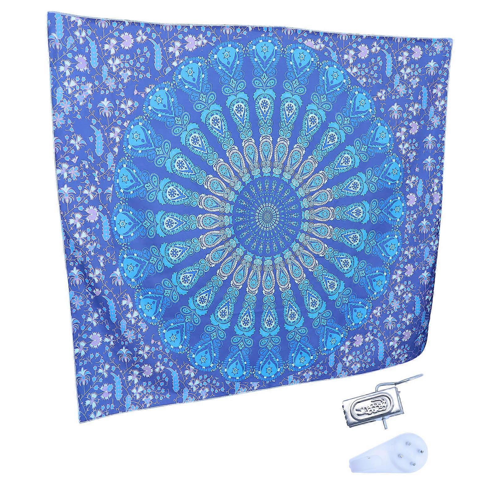 Bohemian Style Polyester Tapestry Wall Hanging Decor 2Pcs Blue