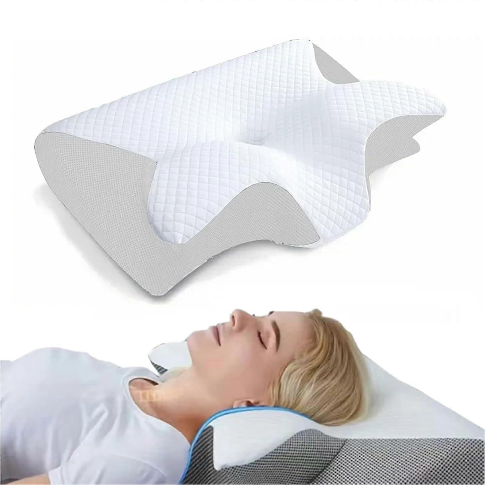 Memory Foam Cervical Pillow with Cooling Gel, Ergonomic Neck Support for Side and Back Sleepers