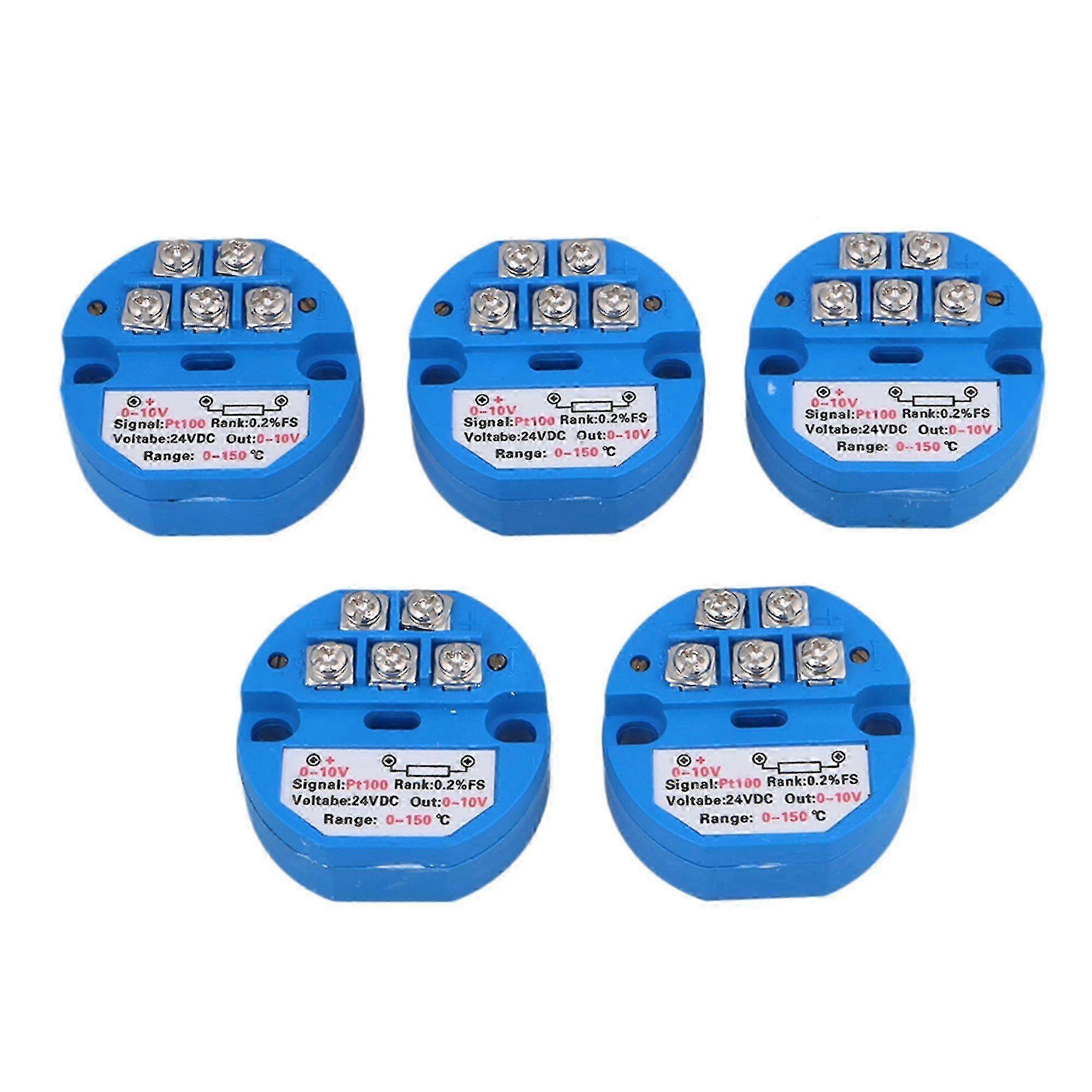 2026 5pcs Pt100 24v Temperature Sensor Transmitter 0-10v Output 0-150c