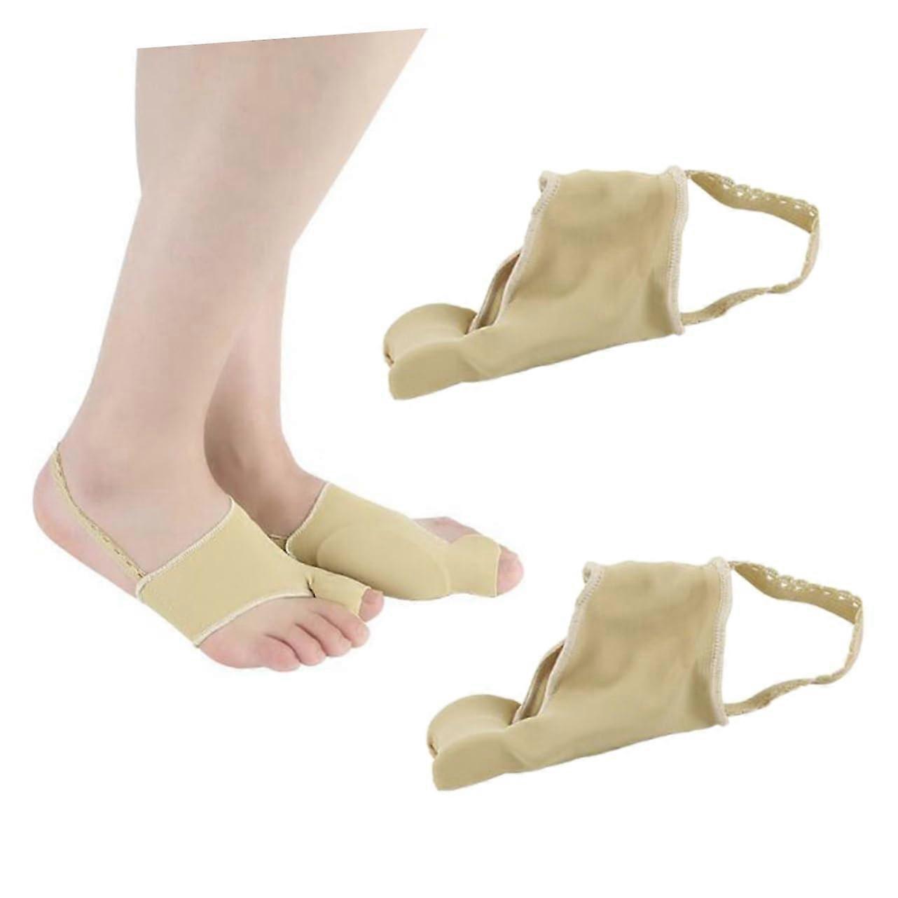 Toe Separator Bunion Corrector Socks for Hallux Valgus Relief Bent Overlapping Toe Straightener Beige