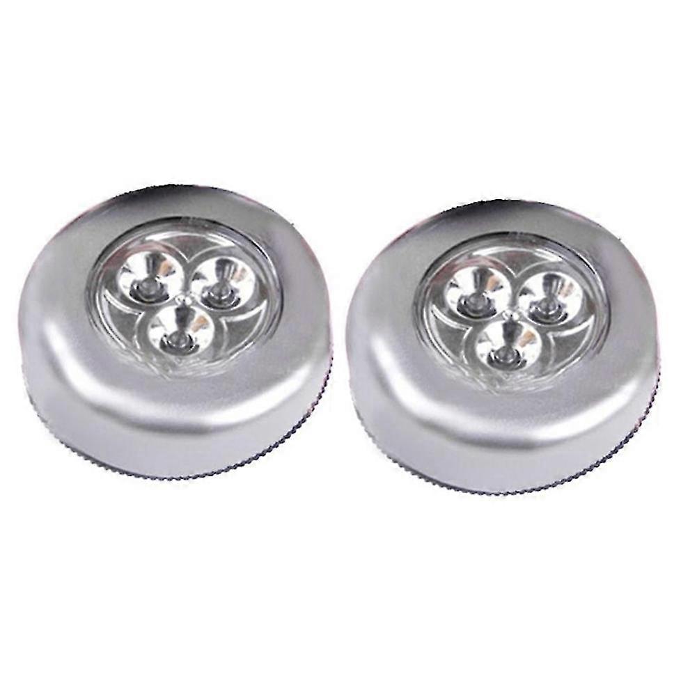 2Pcs 3LEDs Wireless Mini Wall Night Touch Light Kitchen Cabinet Closet Car Lamp