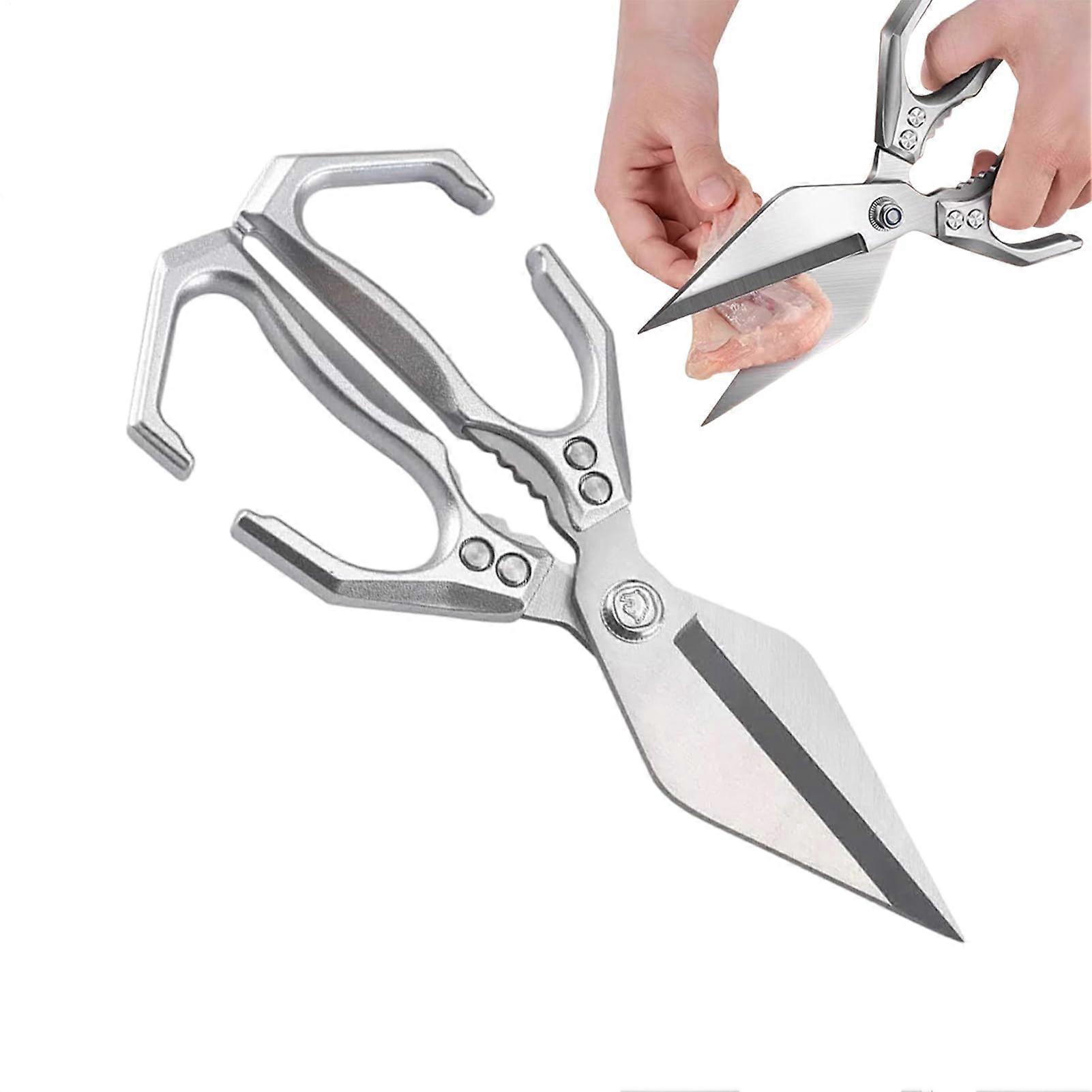Heavy Duty Kitchen Scissors with Ergonomic AntiSlip Grip for Effortless Poultry and Bone Cutting