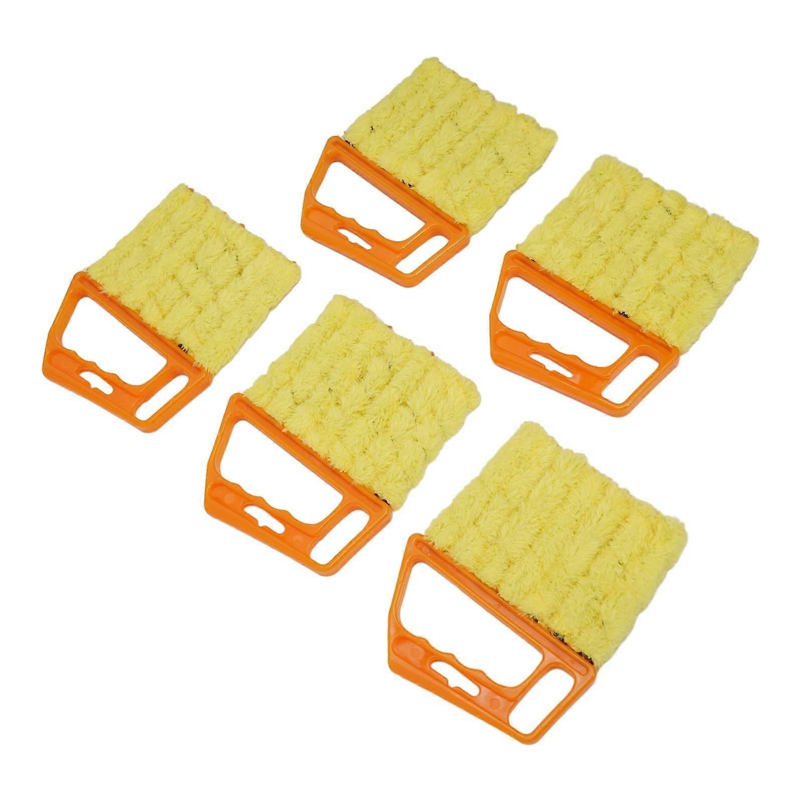Microfiber Cleaning Brush 5 Pack for Air Conditioners and Blinds with Ergonomic Handle Orange