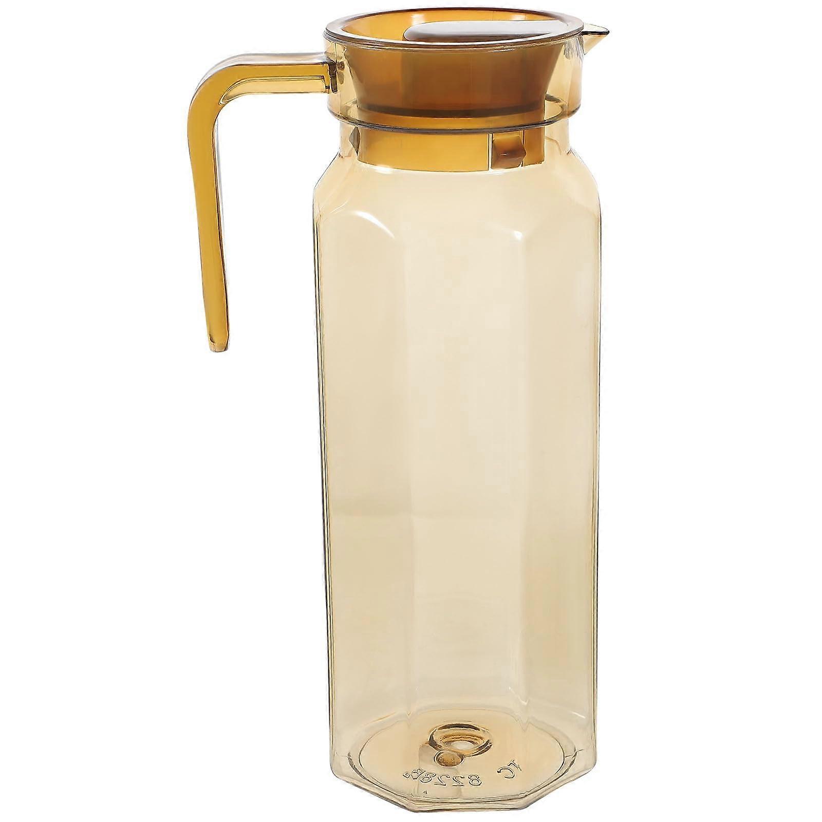 Water Pitcher 1.1L Octagonal Transparent Cold Water Kettle with Large Spout and Ergonomic Handle