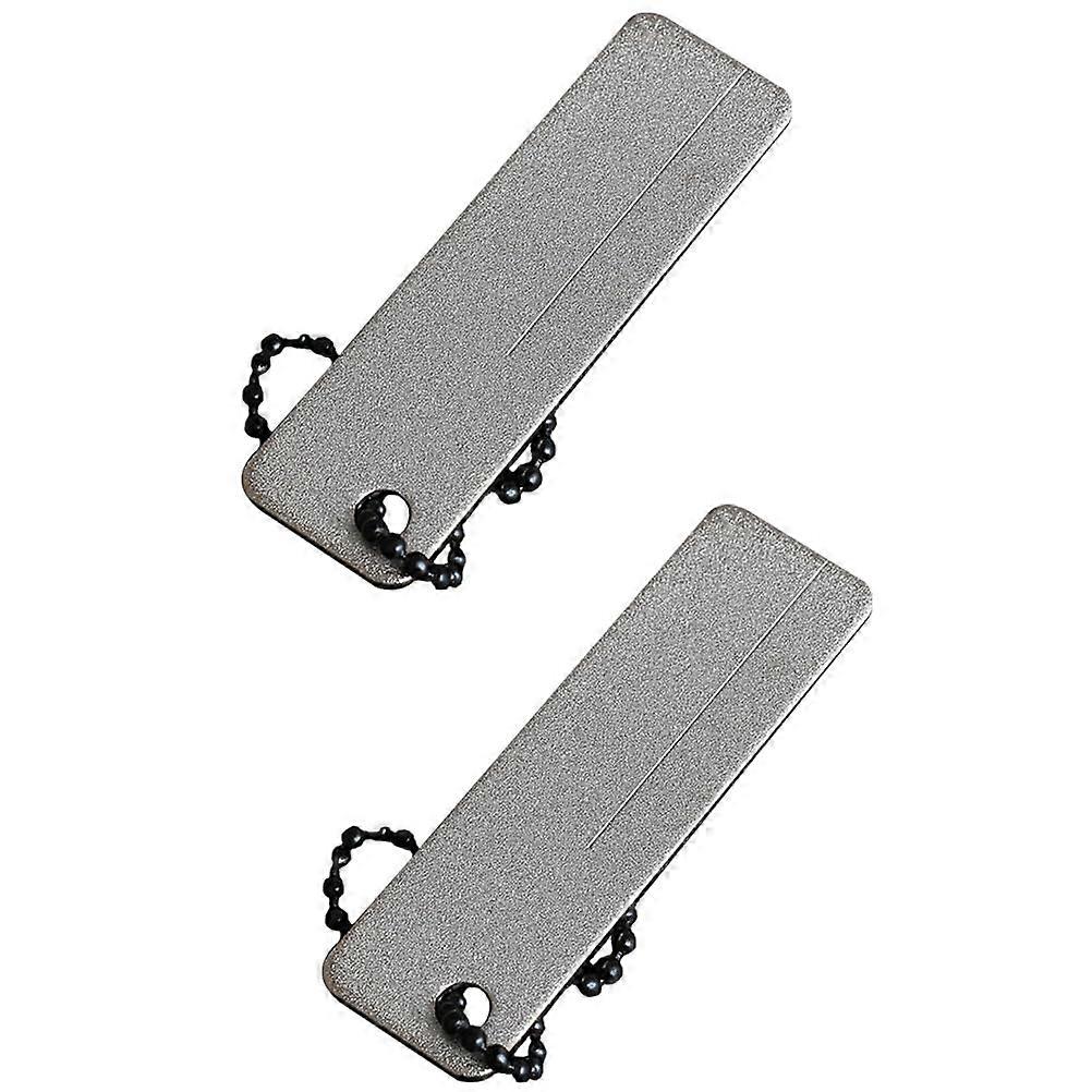 Pocket Sharpening Stone Set, 2pcs Mini Portable Knife Sharpener with Keychain for Camping Outdoor