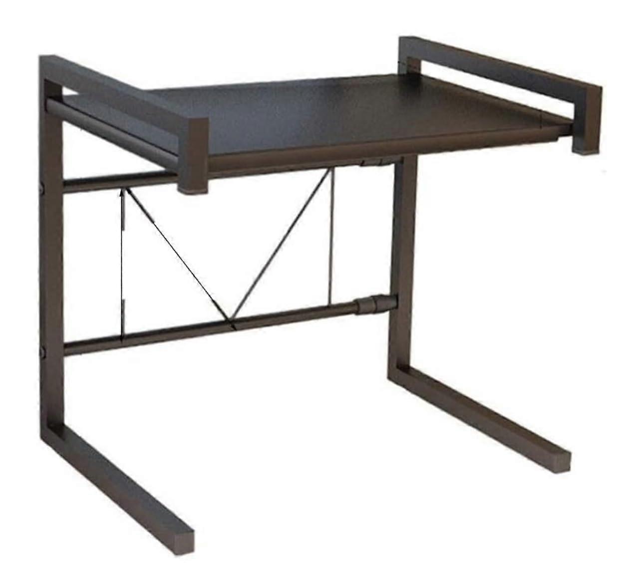 Microwave Oven Stand Adjustable Kitchen Shelf SpaceSaving Countertop Rack Black 65x35x42cm