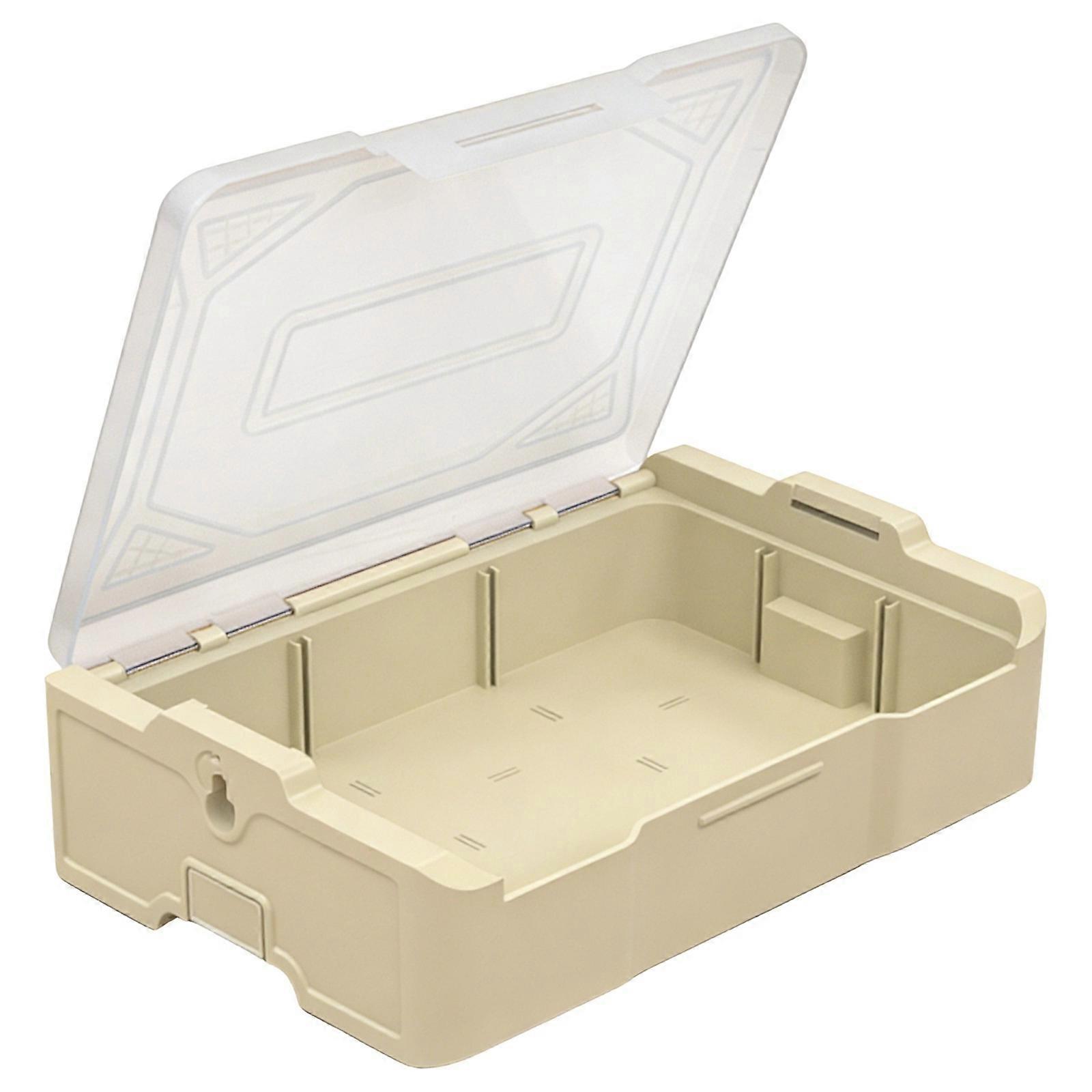 Space Efficient Stackable Storage Container Up To 3 Layers Organize Tool Hardware And Small Items Clear Lid Design  Yellow