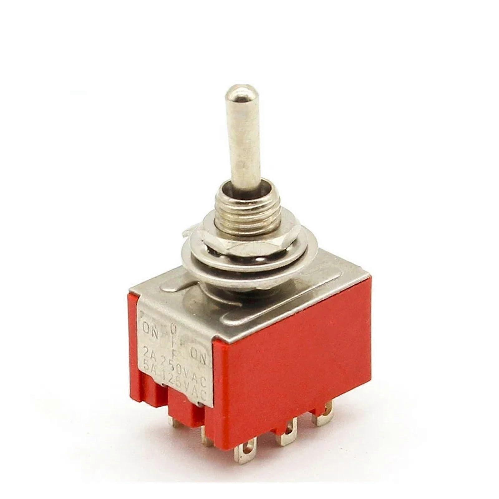 Red 9 Pin ONOFFON 3 Position Toggle Switch AC 6A 125V 3A 250V Durable Control