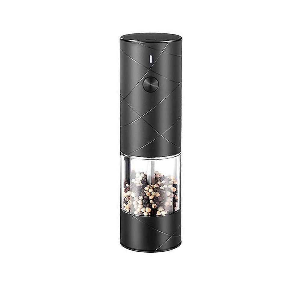Electric Pepper Grinder Rechargeable Salt and Pepper Mill Touch Control Adjustable Grind Size Black