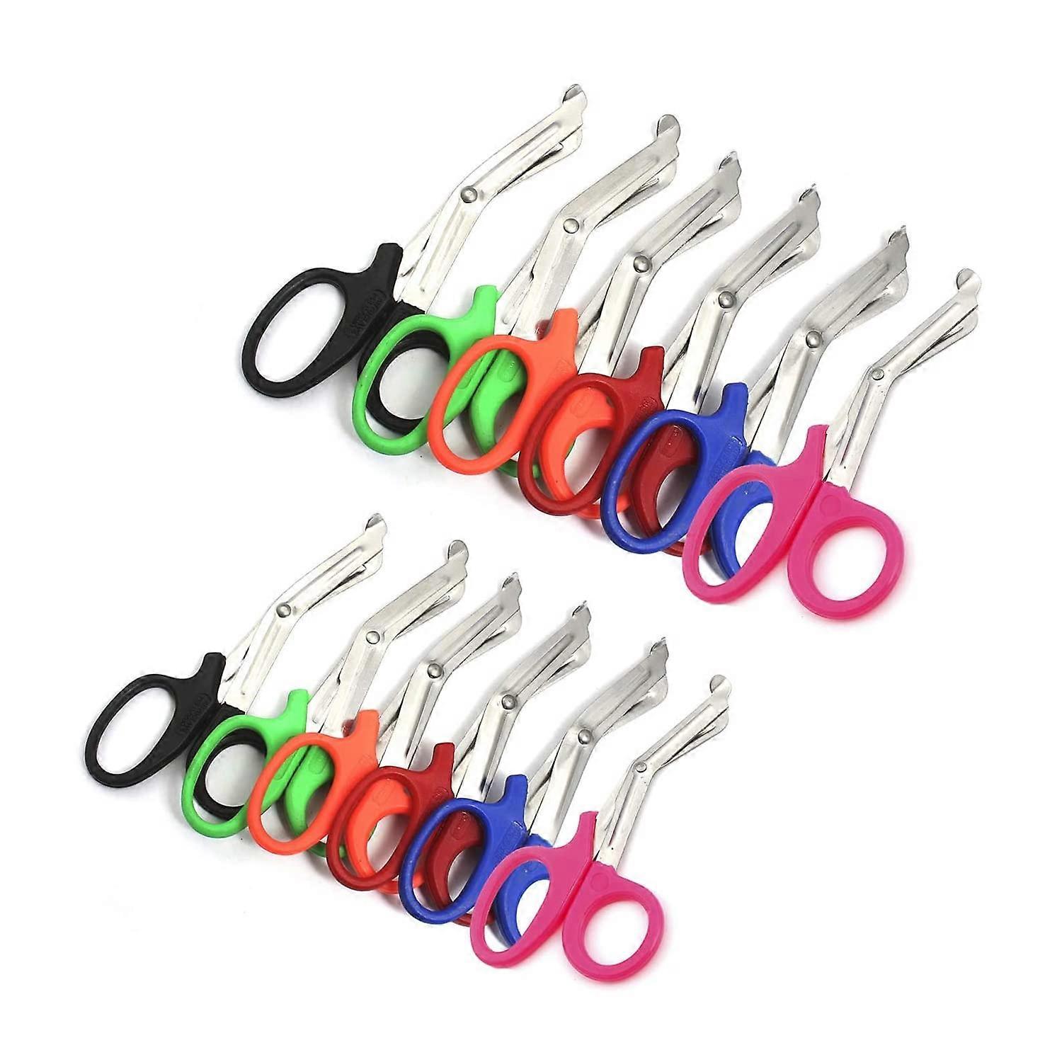 12 Piece Utility Scissors Set with Dual Size Versatility, Color Coded MultiPurpose Stainless Steel