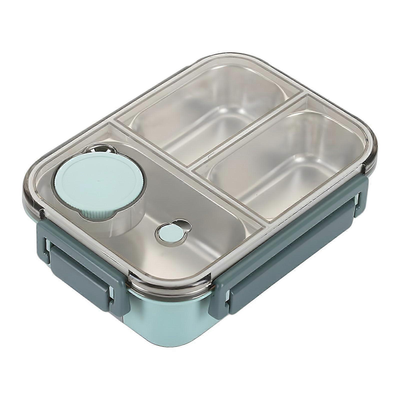 304 Stainless Steel Lunch Box with Compartments Leakproof Bento Container for Students