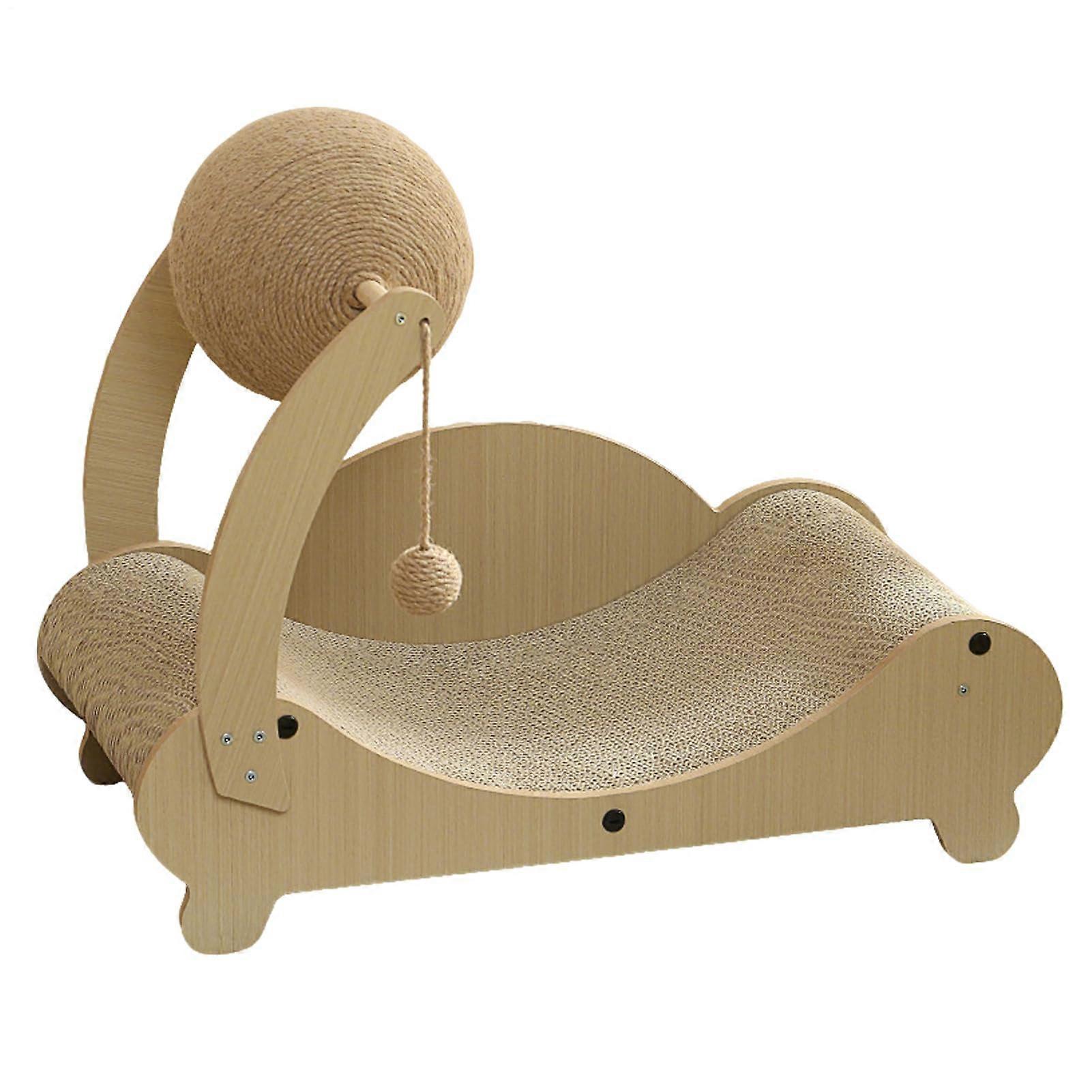 Cat Scratcher with Ball, Interactive Scratching Bed and Resting Space for Indoor Cats