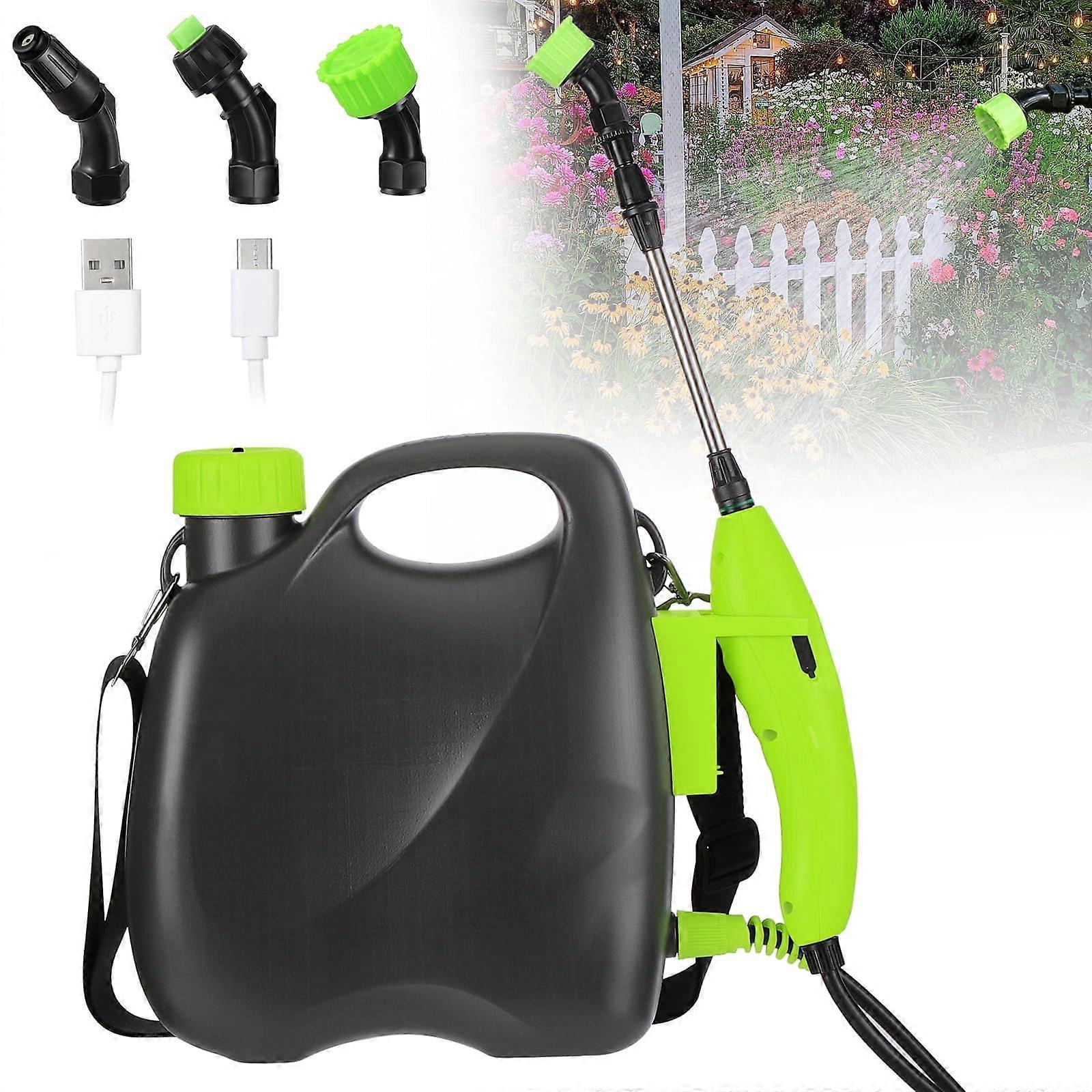 5L Electric Garden Sprayer with Adjustable Telescopic Pole, Multiple Spray Patterns for Lawn and Plants