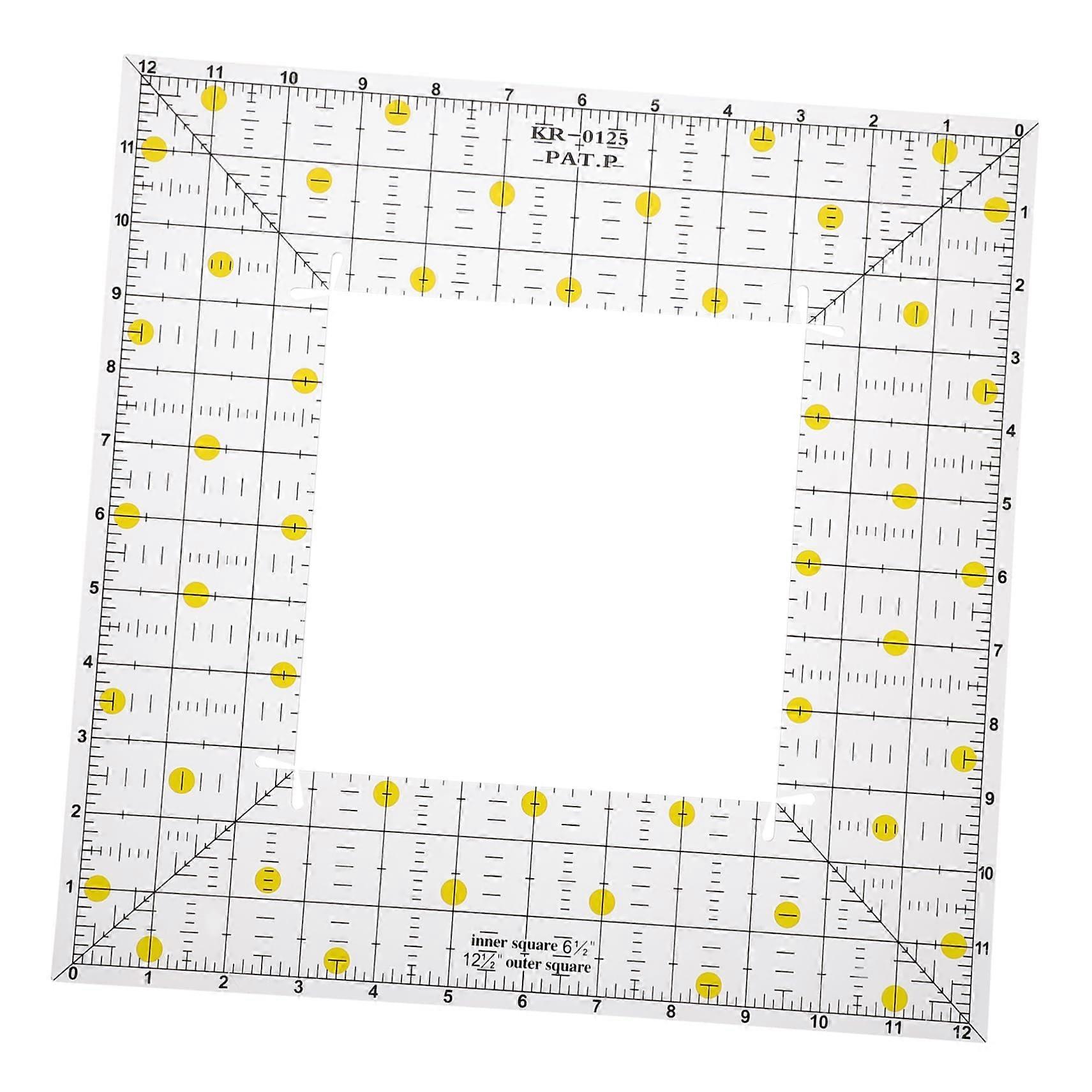 Clear Plastic Sewing Ruler Square Patchwork Quilting Tool with Hollow Design and Smooth Surface