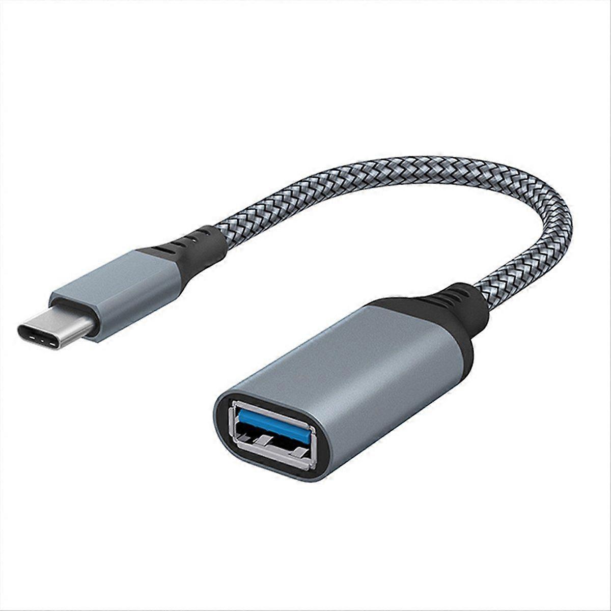 High Quality Data Cable Type-C to USB3.0 Transfer Cable for Mobile Tablet Computer Vehicle Extension Converter Gray