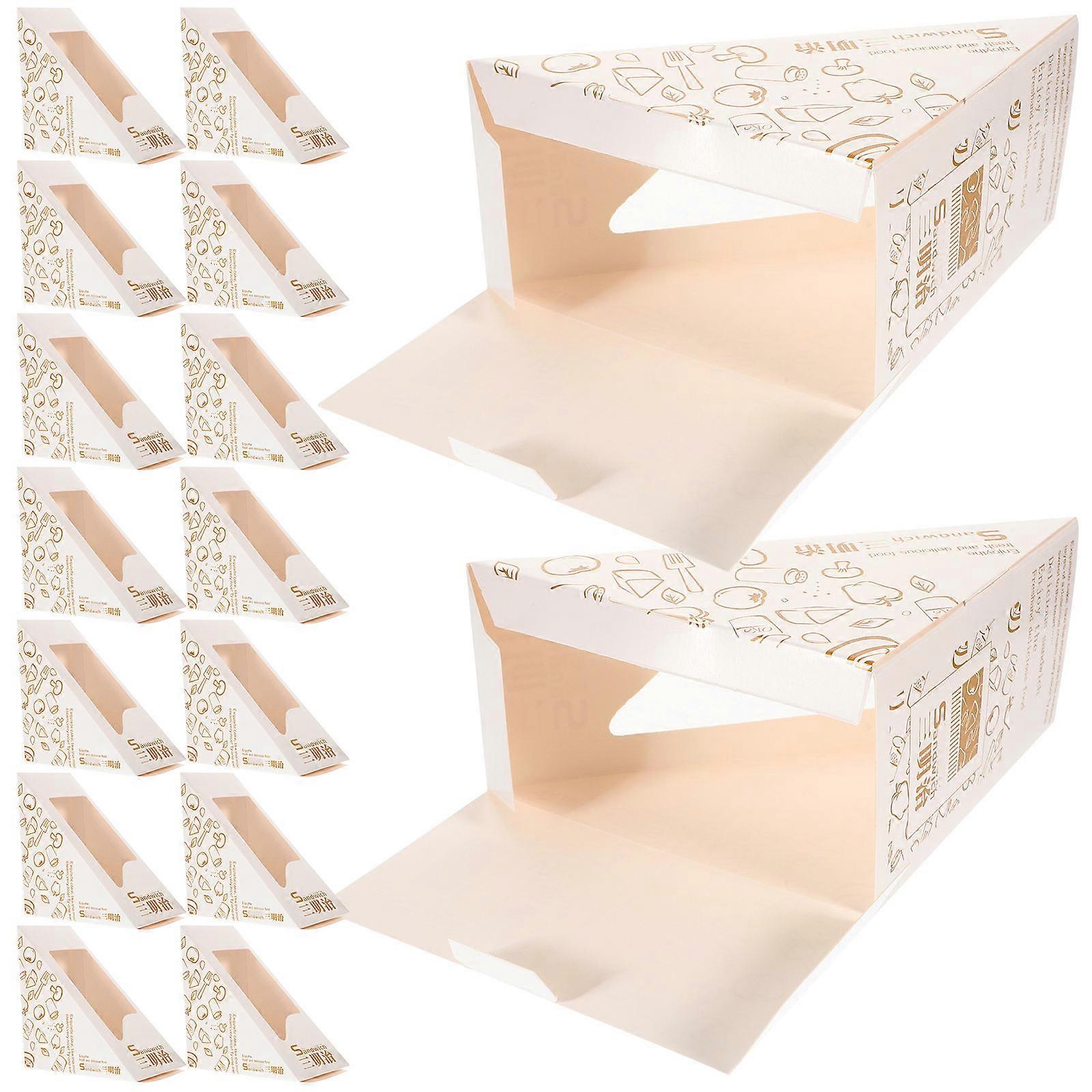 Bakery Window Sandwich Boxes White Paper for Storage Use 50Pcs Packing Boxes