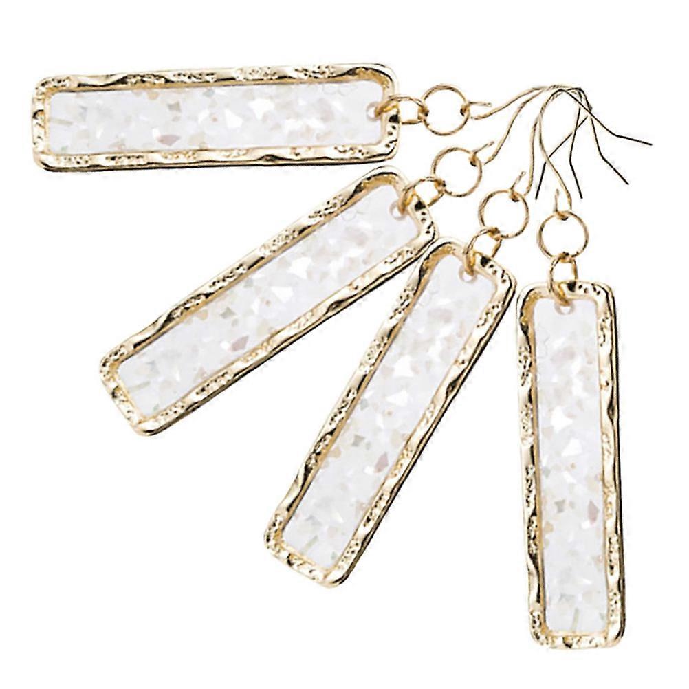 Long Rectangular Ear Studs for Decoration 2Pairs of Classy Alloy Earrings