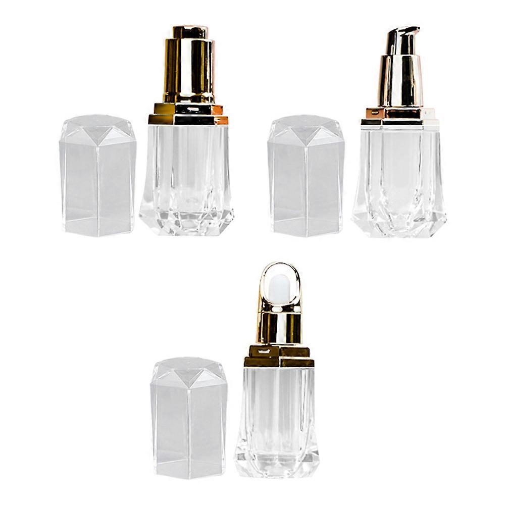 Pressing Bottle Acrylic Sub Package Bottles for Cosmetics 3Pcs Durable Set