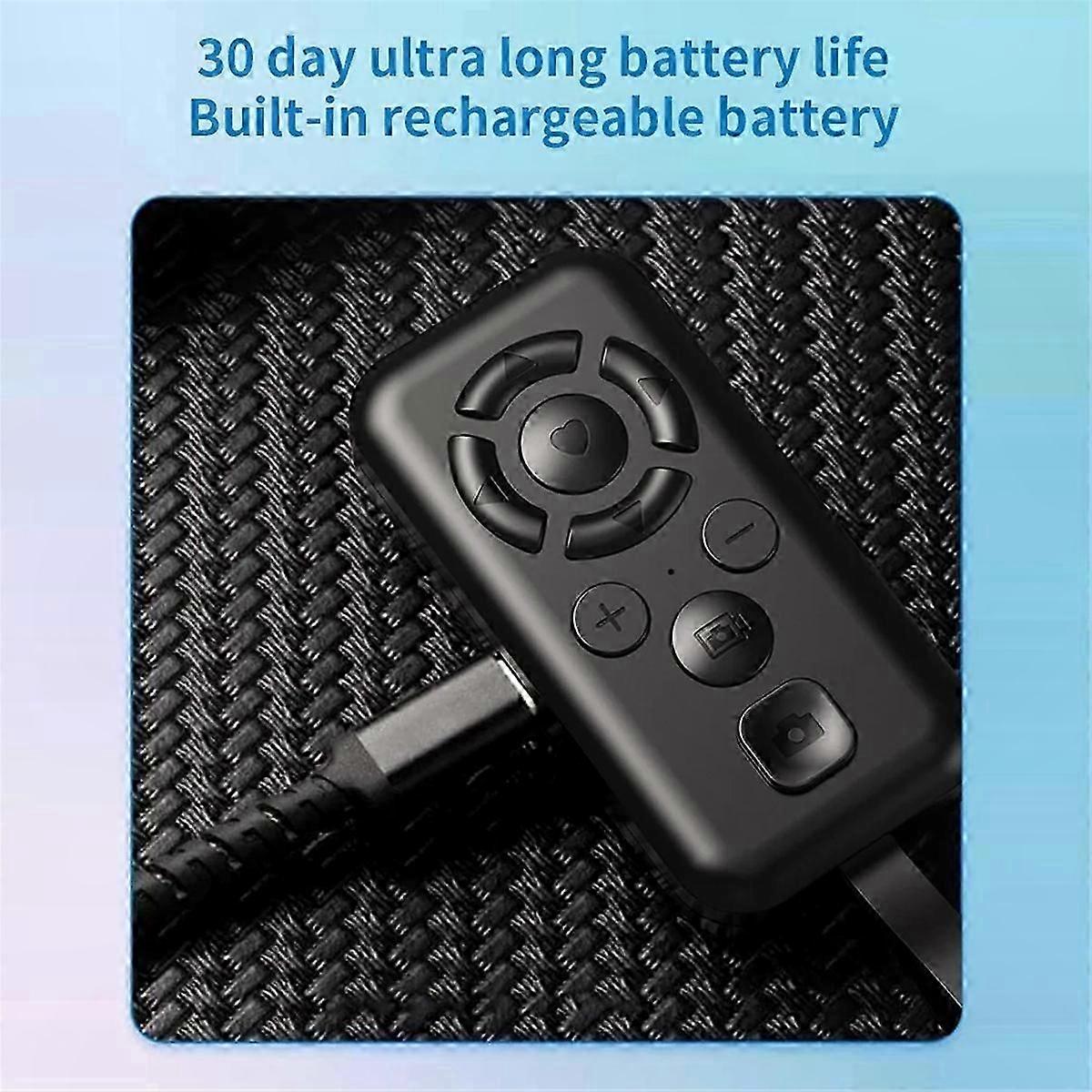 Wireless Bluetooth 5.3 Remote Control for Reading & Navigation, Type-C Rechargeable, White