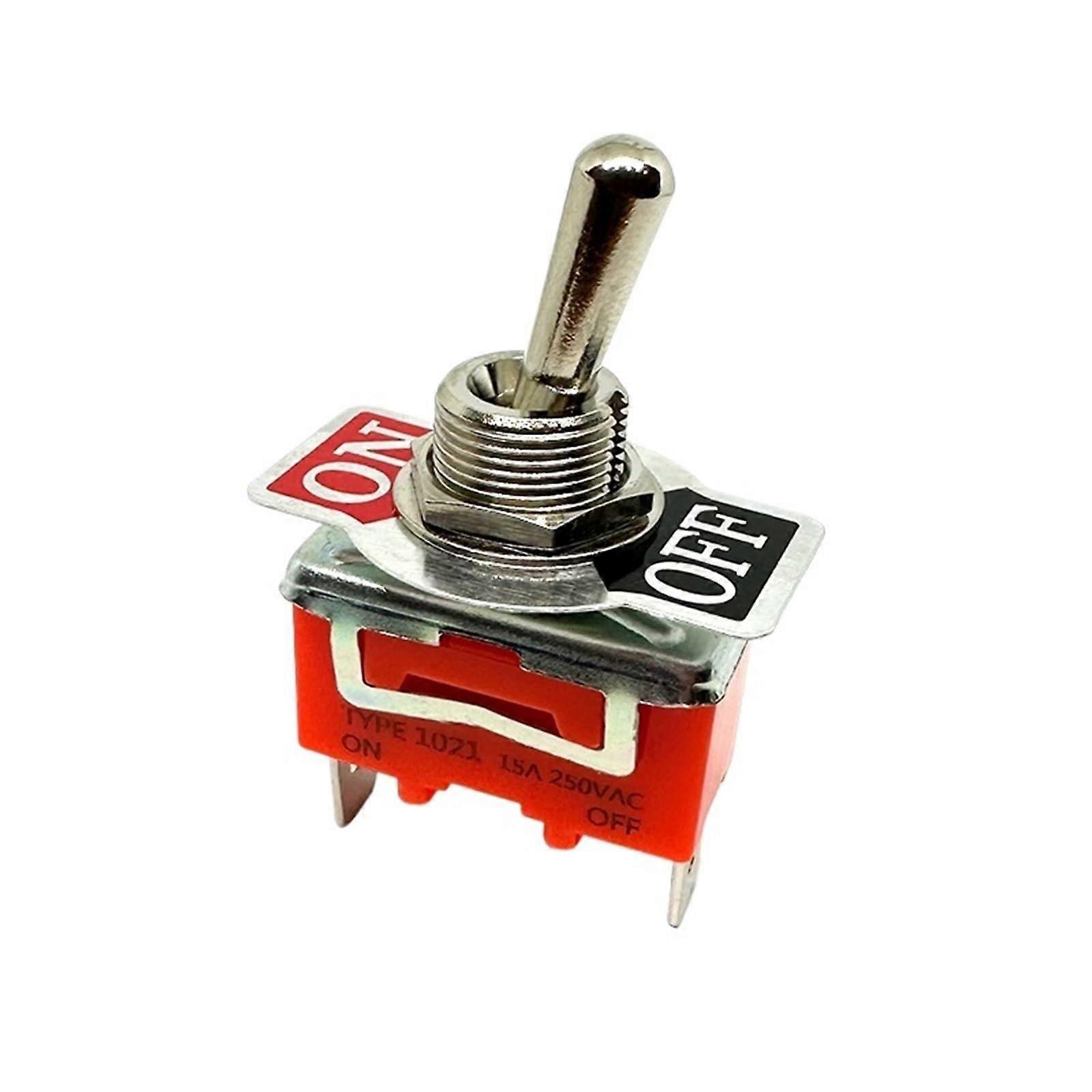 15A 250V SPST Rocker Switch SelfLocking ON Off Power Toggle Switch 12mm Panel Mount