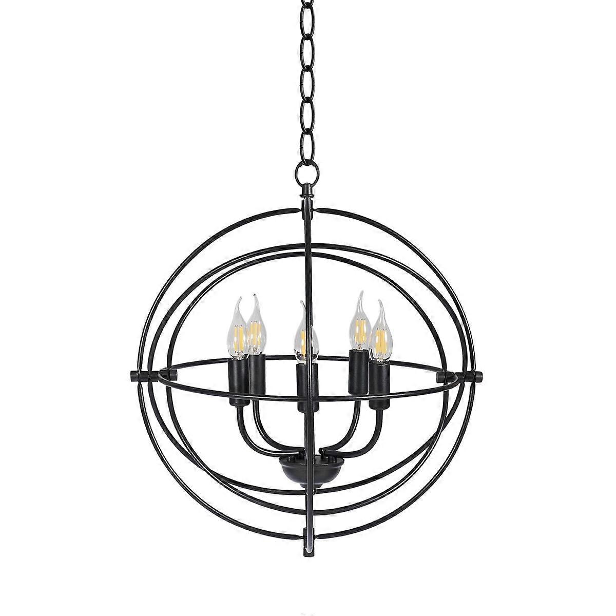 Rustic 5 Light Pendant Light, Ceiling Hanging Light Fixture