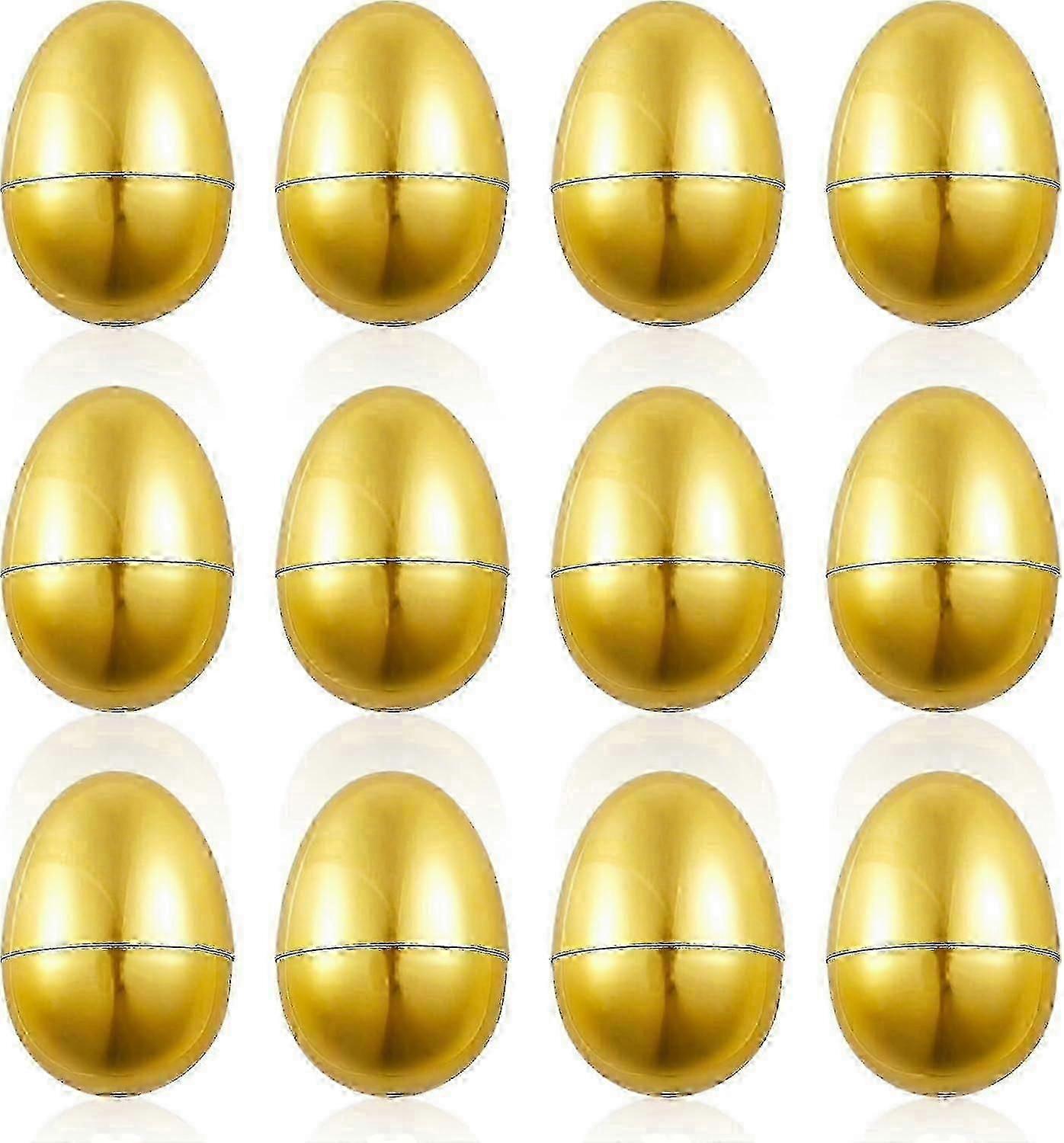12pcs Golden Easter Eggs, Fillable Easter Eggs Plastic Easter Eggs Empty Easter