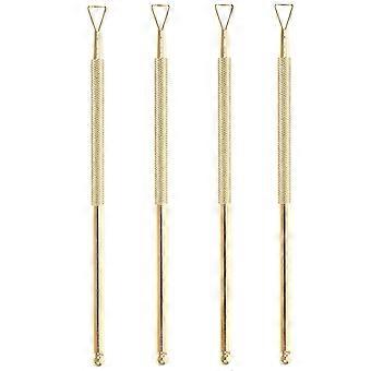 4 Pcs Stainless Steel Cuticle Pusher Triangle Cuticle Peeler Scraper Gel Remover Nail Polish Nail Art Remover Tool for Manicure Beauty Salon