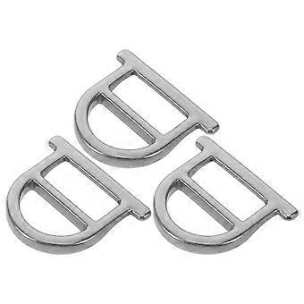 3PCS Dog Leash Clips: Stainless Steel Slide Buckles for Pet Collar Connector - Adjustable D-Shape Metal Leash Clip Replacement