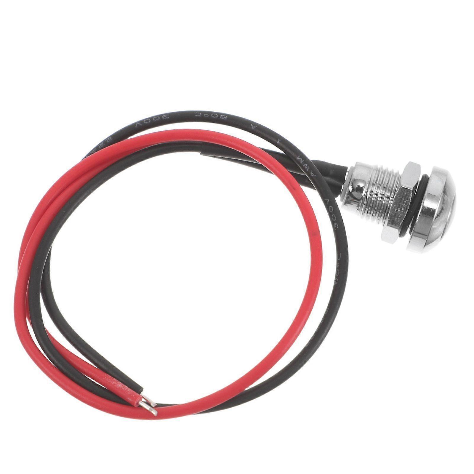 Momentary Push Button Switch 8mm, Flush Mount Push Button Guitar Electronics Accessory - Silver Shell with Pre-Wiring, Control Switch with Pigtail Lea