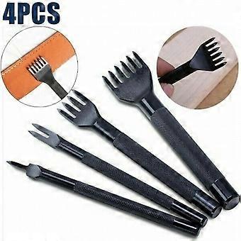 4-teiliges DIY-Lederwerkzeug-Set, hochwertige Lederhandwerkswerkzeuge, Locher- und Stanzwerkzeug-Set (1+2+4+6 Krallen)
