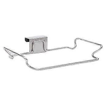 Hanging Garbage Bags Storage Rack Stainless Steel Trash Bag Holder Towel Gloves Hanger compatible with Kitchen Cabinet Cupboard Drawer Back