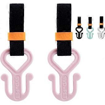 2PC Dog Poop Bag Holder, Waste Bag Holder, Dog Poop Bag Carrier, Hand Free Holder (Pink)