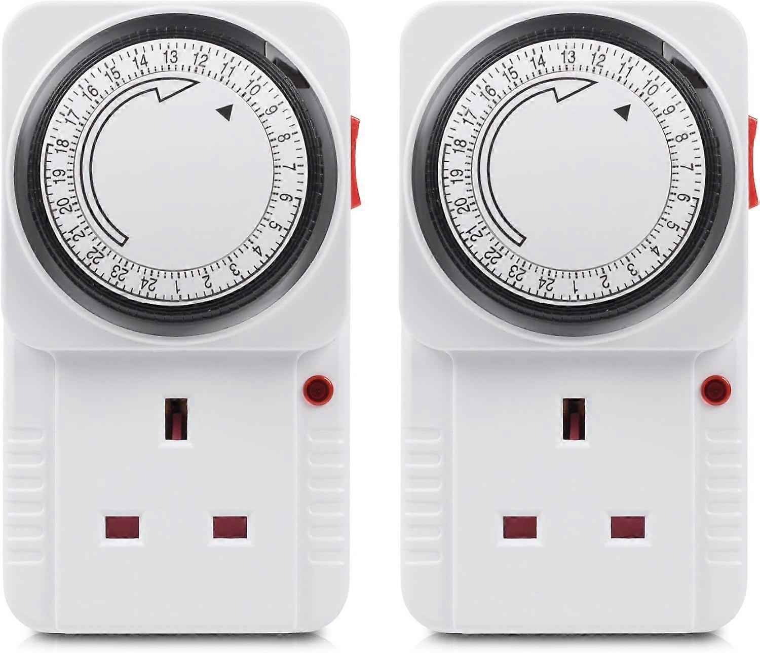 24 Hour Programmable Mechanical Timer Plug Switch, Energy Saving UK Plug-in Indoor Timer Socket