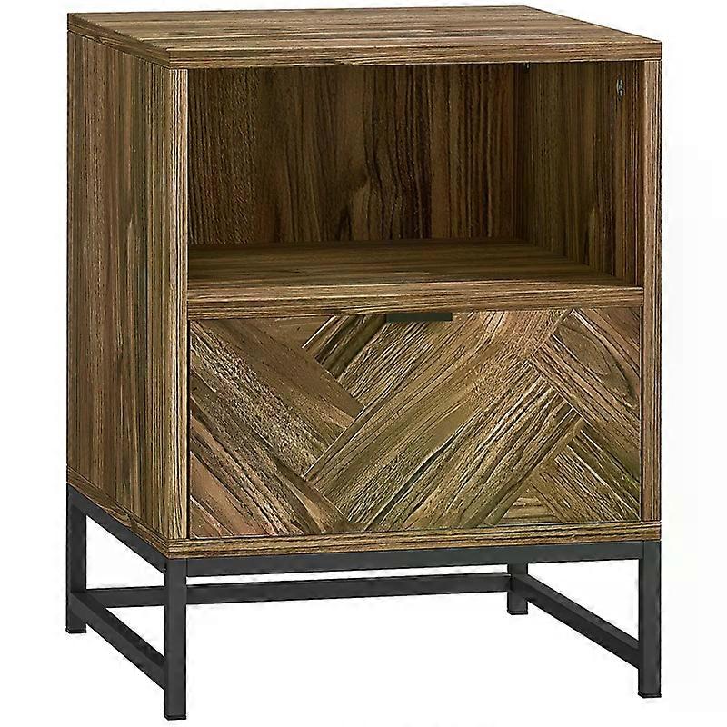 Nightstand with Drawer and Shelf